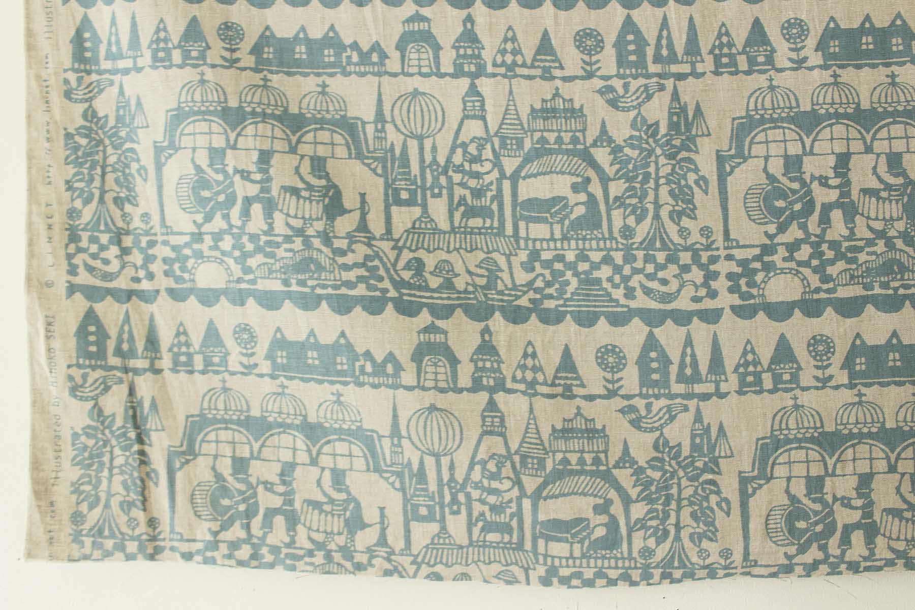 LINNET linen print リネンプリント 水辺のもてなしFlax×セージ